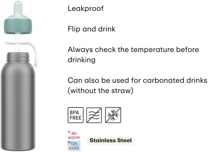 Mepal - Thermoflasche Flip-up Campus - Isolierte Trinkflaschen für Kinder - Edelstahl Thermosflasche