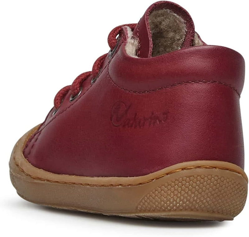 Naturino Cocoon-Lauflernschuh aus Veloursleder in Flecken-Optik-Animal 18 EU Dunkelrot, 18 EU Dunkel