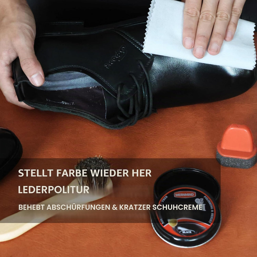 Schwarze Schuhcreme Braun Neutral Schuhputzset Leder Stiefel Schuhputzset Leder Pflege Wachs Reinigu
