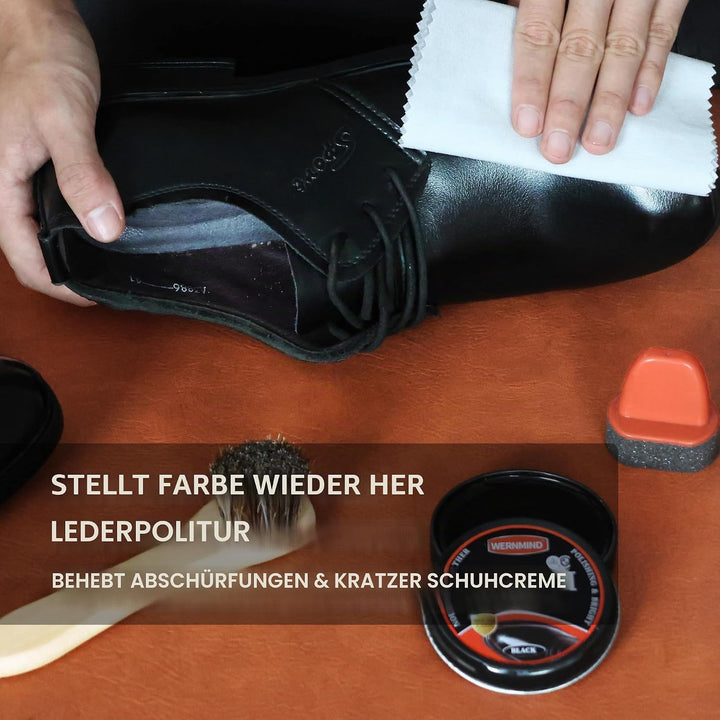 Schwarze Schuhcreme Braun Schuhputzset Leder Stiefel Schuhputzset Leder Pflege Wachs Reinigungsset f