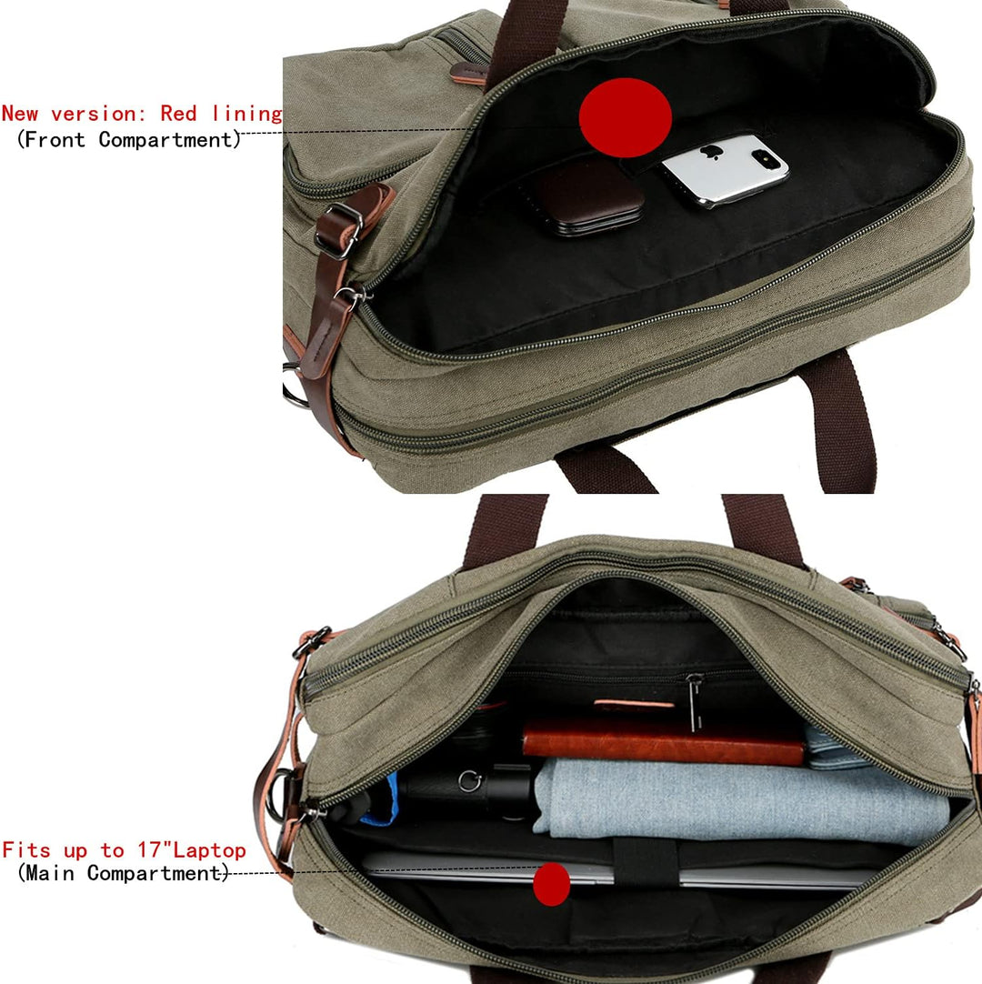 Baosha Convertible Briefcase Backpack 17 Inch Laptop Bag Case Business Briefcase HB-22 Grün, Grün