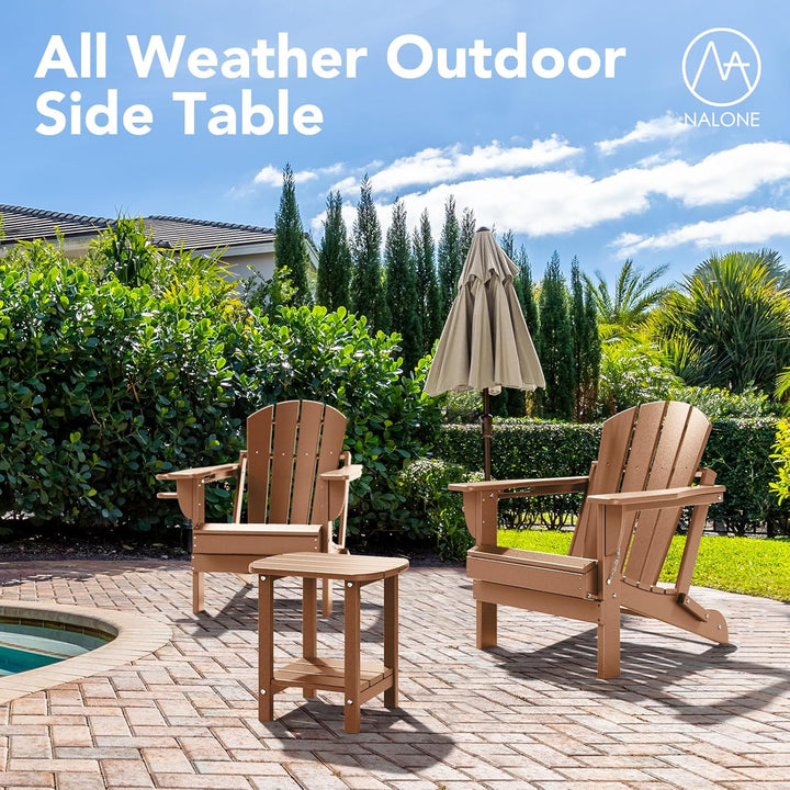 NALONE Adirondack Beistelltisch 16,5" Outdoor-Beistelltisch HDPE Kunststoff Doppelter Adirondack Kle