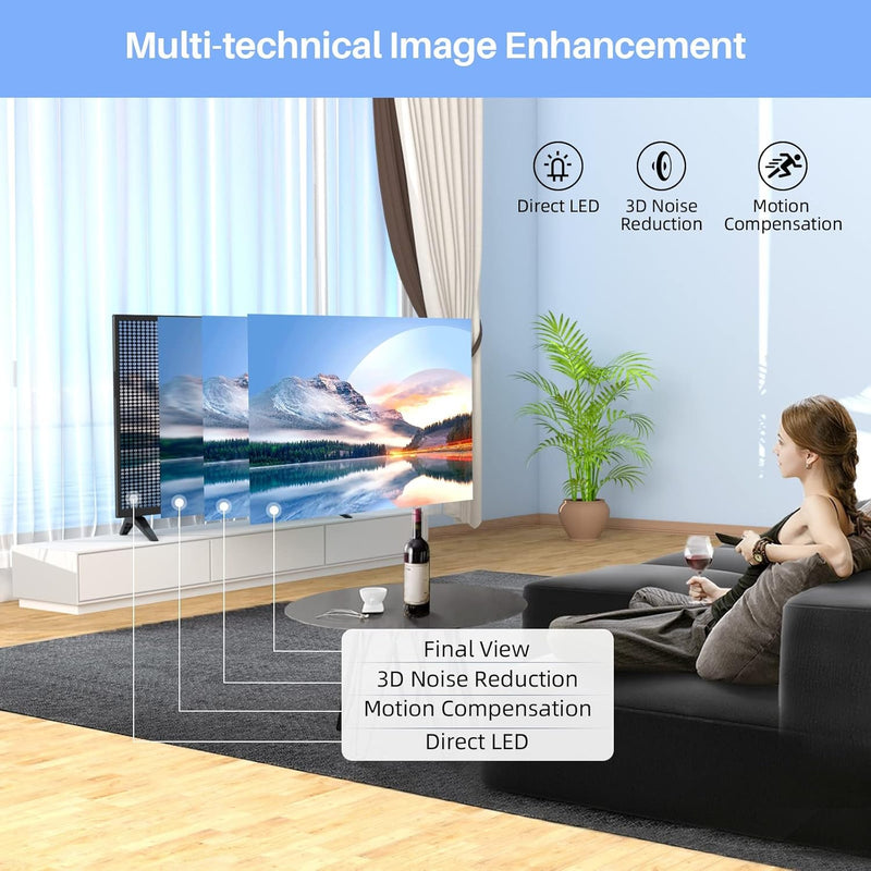 TuTu 24 Zoll Smart TV Fernseher HD Android TV Dolby Audio Triple Tuner(DVB-T2/S2/C) Google Play Stor