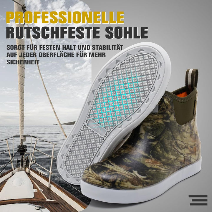 Gummistiefel Kurz Herren, Wasserdicht Anti-Rutsch Gartenstiefel 38 EU Olivgrüner Druck, 38 EU Olivgr