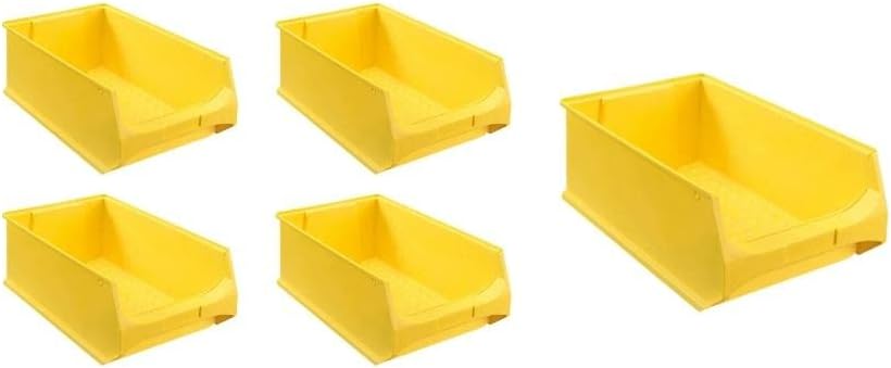 SparSet 5x Gelbe Sichtlagerbox 5.0 | HxBxT 20x30x50cm | 21,8 Liter | Sichtlagerbehälter, Sichtlagerk