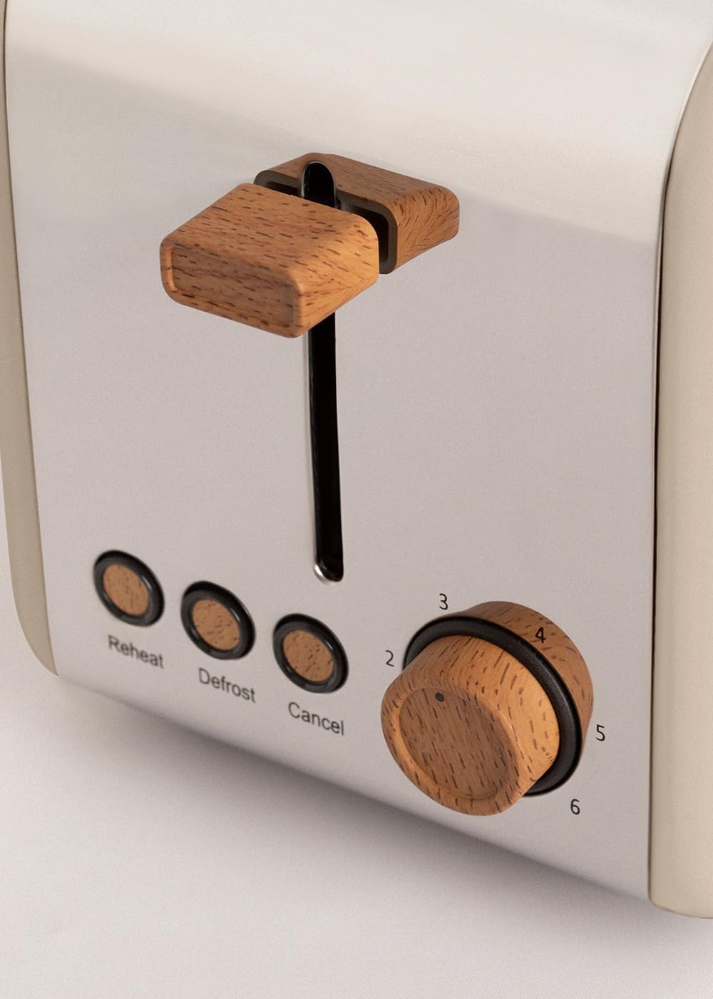 CREATE/TOAST RETRO/Toaster Sand / 6 Leistungsstufen, Krümelschublade, Thermostat, Auftauen, Aufwärme