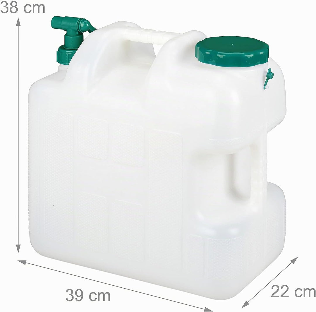 Relaxdays Wasserkanister mit Hahn, 25 Liter, Kunststoff bpa-frei, Weithals Deckel, Griff, Camping Ka