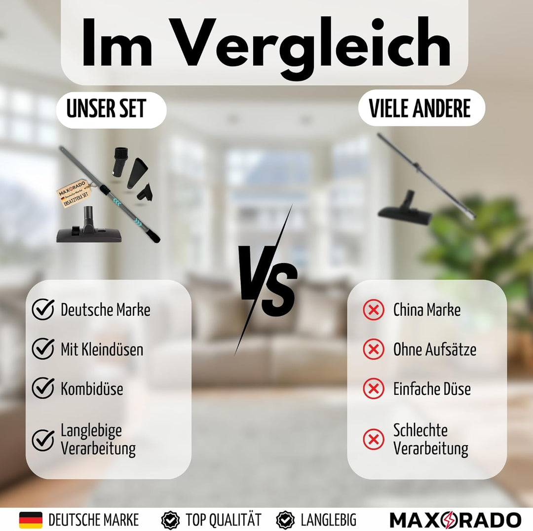 Bodendüse Möbelpinsel Staubsaugerrohr Verlängerungsrohr für Bosch Siemens VS06B1110 Synchropower Sau