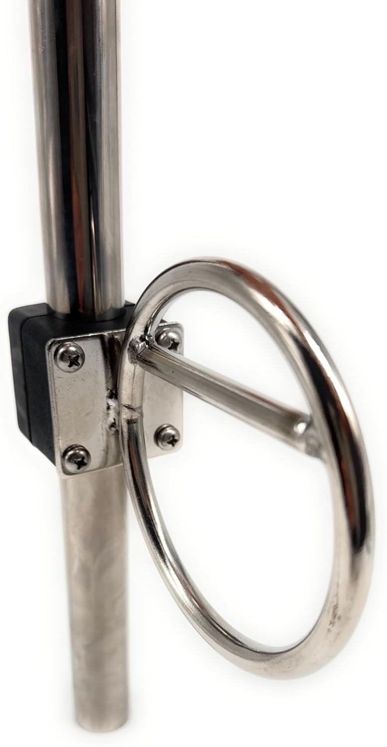 ARBO-INOX Spinnakerbaum Halter V4A Edelstahl – Verstellbare Relingbefestigung – Passend für 25 mm Re