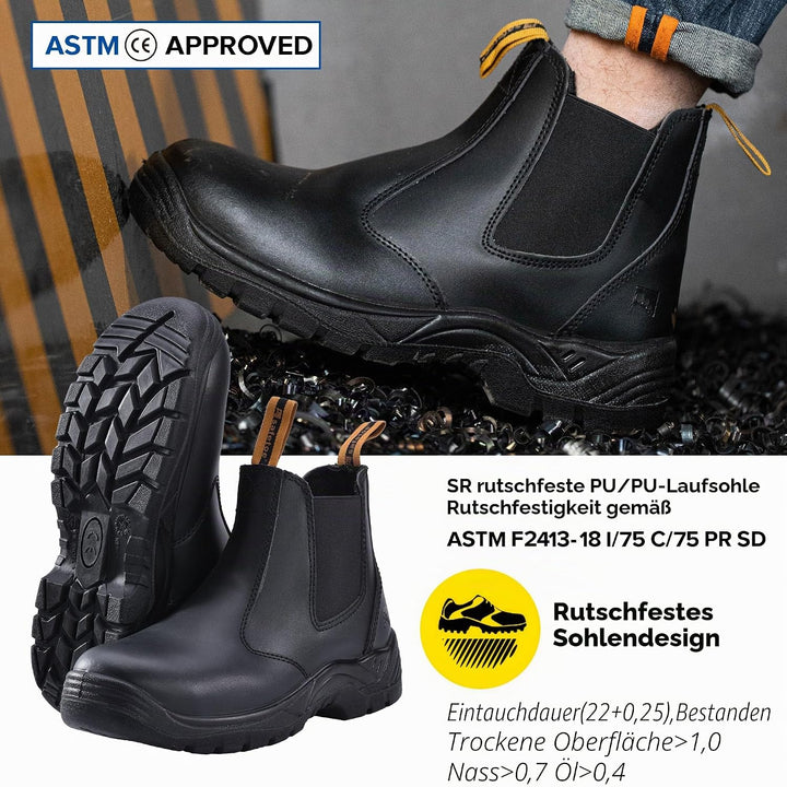 SAFETOE Sicherheitsstiefel Arbeitsschuhe mit Stahlkappe M8025 (S3 klassischer Artikel) von Anti-Punk