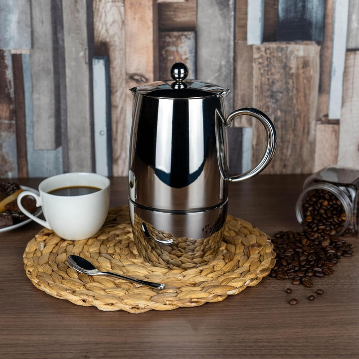 Café Stål BEC-06M Bellux Espresso Kaffeekocher aus 18/10 Edelstahl – 6 Mokkatassen, 280 ML 280ML, 28