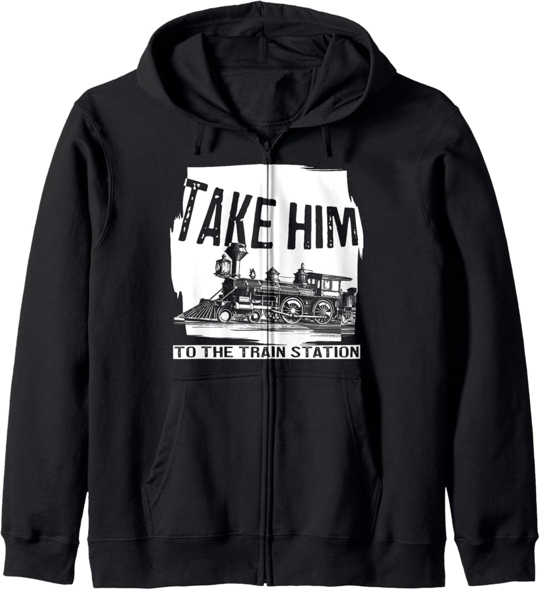 Bring ihn zum Bahnhof T Rip Graphic Vintage Train Kapuzenjacke