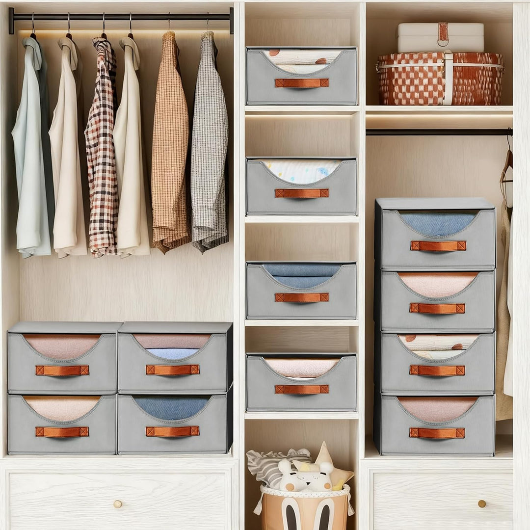 DIMJ Schubladen Ordnungssystem Schubladenboxen - 4 Stück Aufbewahrungsbox Faltboxen Organizer Schubl