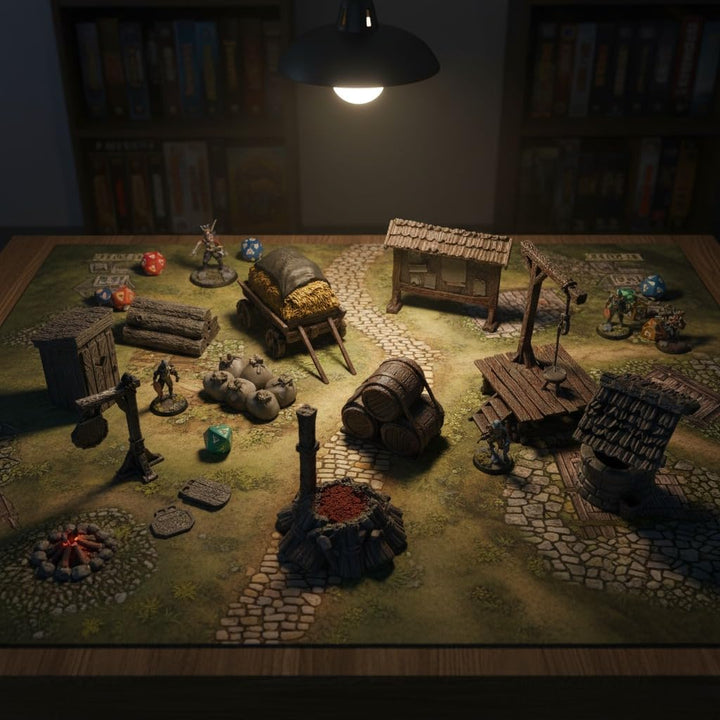 Stadtgegenstände Set – Umfassendes Geländezubehör für Tabletop-Rollenspiele, Dungeons & Dragons, War