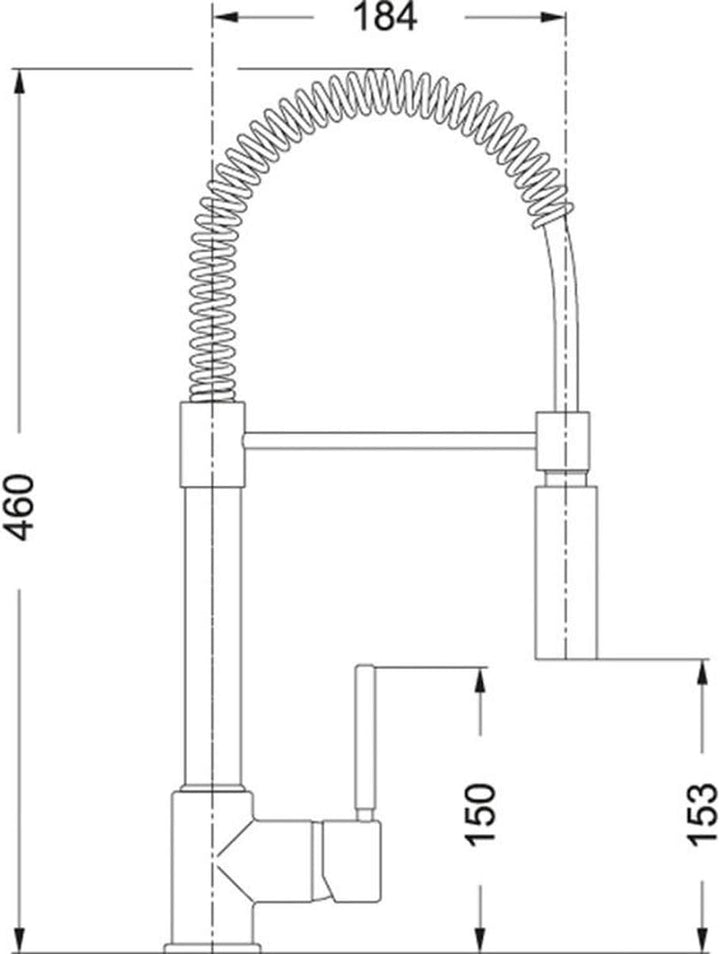 Franke COXY Küchenarmatur Hochdruckarmatur Einhebelmischer Massive Edelstahlgehäuse Flexibler Auslau