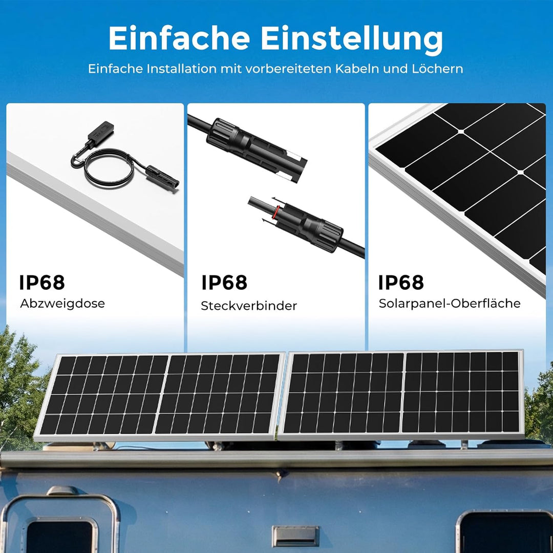 300W Solarpanel 12V Monokristallines Solarmodul, PV-Modul 25% Hoch-Effizienz solar panel für Wohnwag