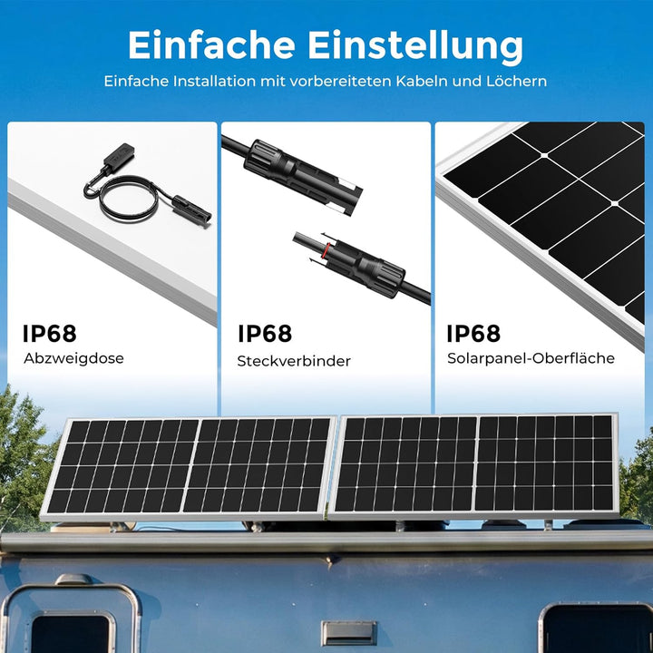 220 Watt Solarpanel, N-Type 12V 220 W Solarmodul, 24.3% Hocheffiziente Monokristalline PV Module, IP