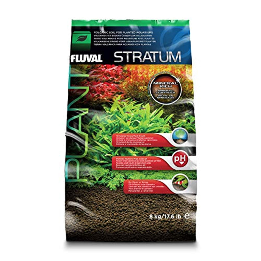 Fluval Stratum, Bodengrund fuer Aquarien, fuer Pflanzen und Garnelen, 8kg, 8kg