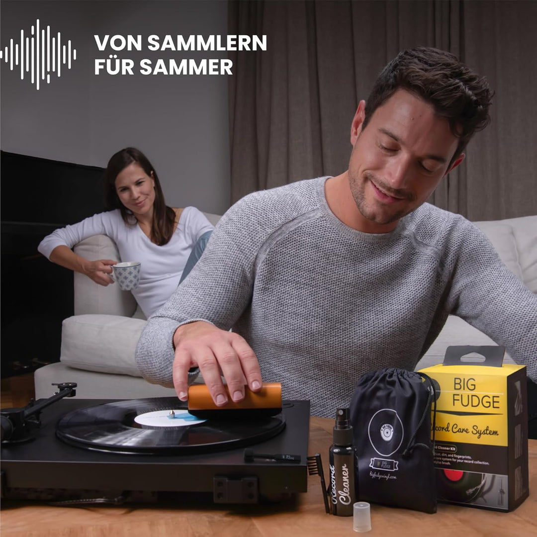 Big Fudge 4-in-1-Reinigungsset für Vinyl Schallplatten – Schallplatten Reinigung inkl. weicher, krat