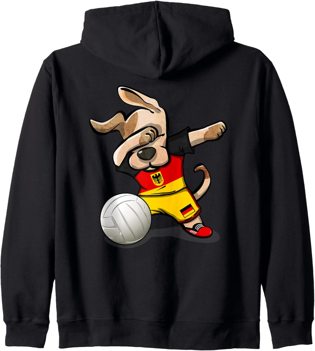 Tupfender Hund Deutschland Volleyball Deutsche Flagge Sport Kapuzenjacke