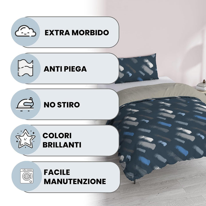 Italian Bed Linen Fantasy Bettbezug, Gessetti, Kleine doppelte