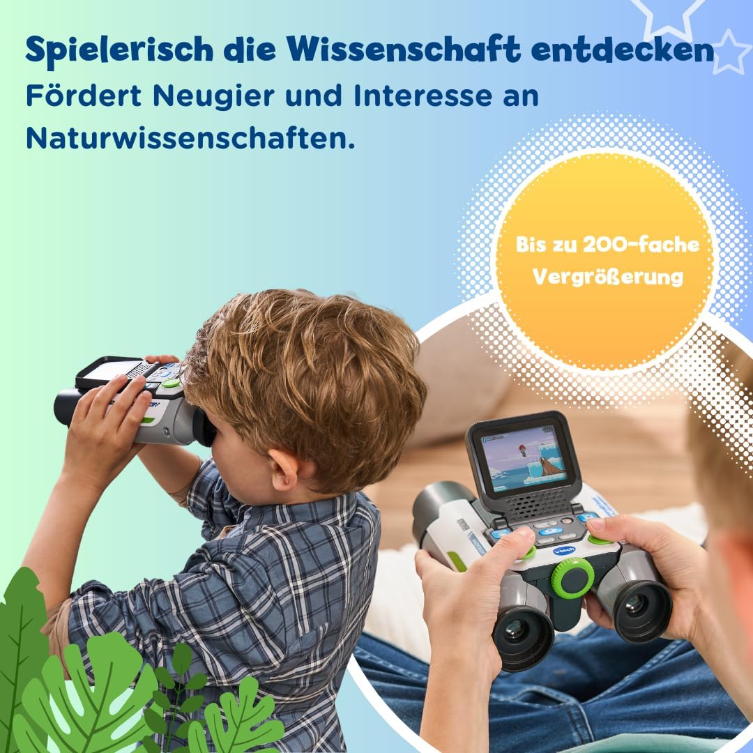 VTech Interaktives Video-Fernglas – Mit eingebauter Kamera, 10-facher Vergrösserung und beeindrucken