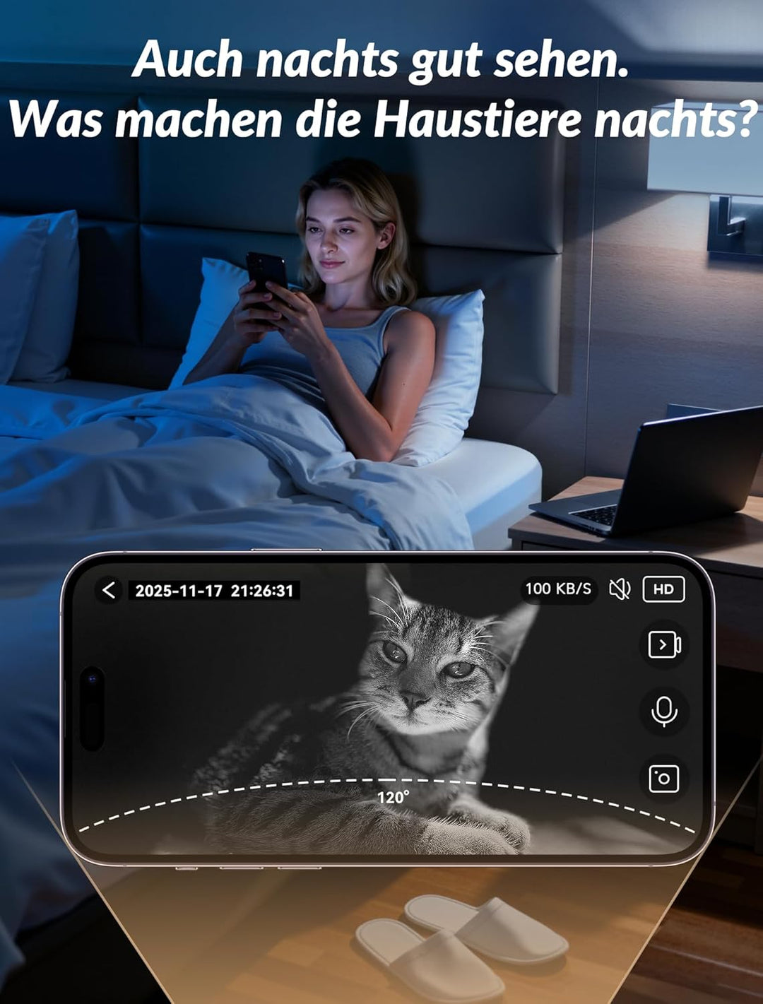 Futterautomat Katze Mit Kamera, KI Futterautomat Katze, 5L Katzen Futterautomaten, 1–6 Mahlzeiten fü