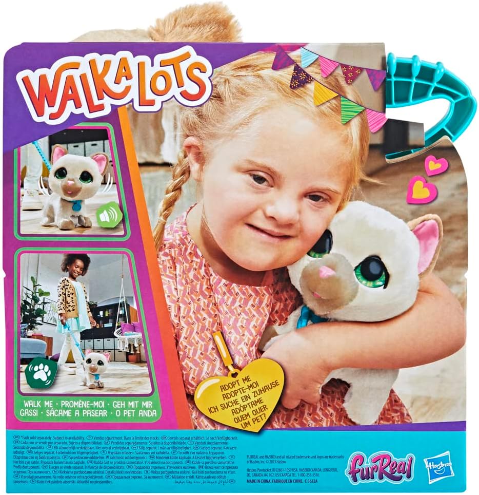 FurReal Walkalots Grosse Racker interaktive Spielzeugkatze zum Gassigehen, mit Geräuschen und Reakti