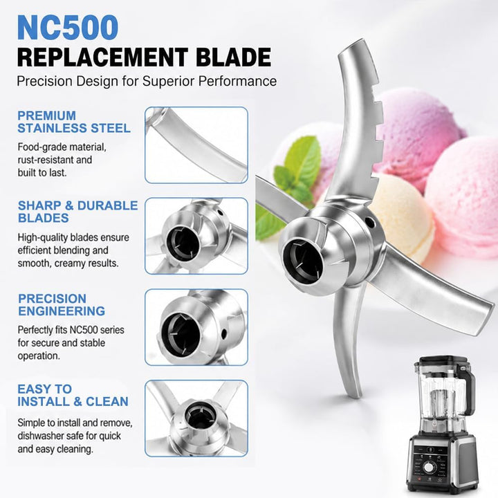 Ersatz Eismaschine Klingen für Ninja Creami NC500 Serie, Edelstahl Eismaschine Messer, Paddel Klinge