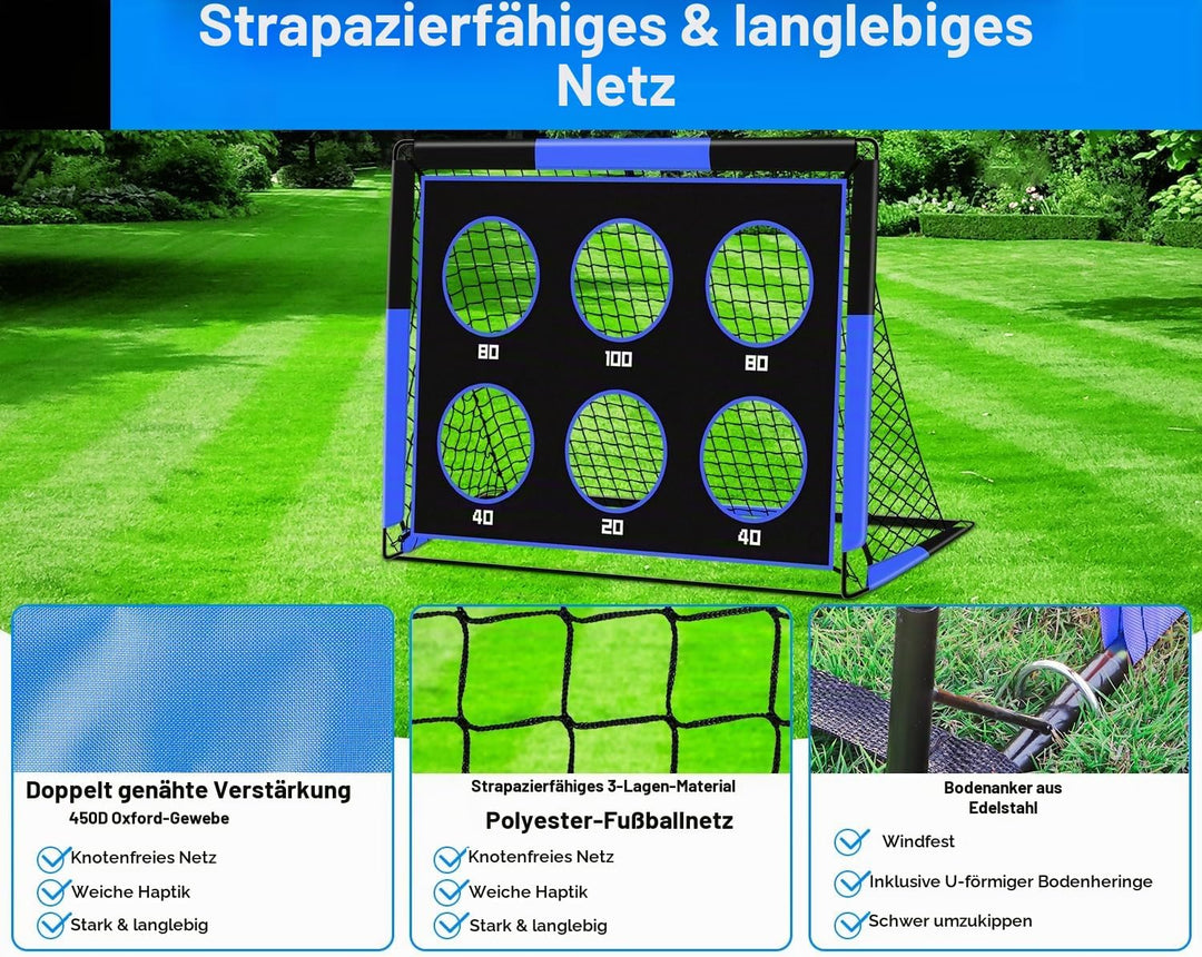 Fussballtore für Garten Kinder - 2-in-1 Fussballtor Kinder Outdoor Einzeltor - Faltbares Fussballtor