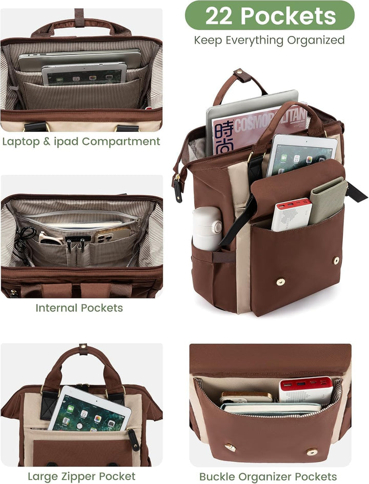 LOVEVOOK Laptop Rucksack Damen, 15,6 Zoll Schulrucksack Mädchen Teenager mit Datenkabel-Beutel, Wass