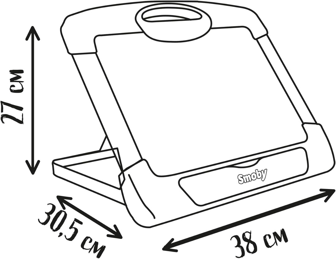 Smoby -Tisch-Maltafel Holz – Magnetische Schreib- und Zeichenfläche – Wasserlösliche Stifte und Aufb