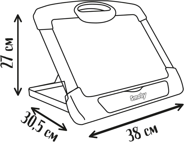 Smoby -Tisch-Maltafel Holz – Magnetische Schreib- und Zeichenfläche – Wasserlösliche Stifte und Aufb