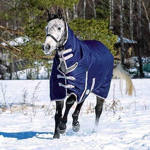 Weatherbeeta Comfitec Essential Combo Pferdedecke, Halsumfang: Mittel 5ft6 Marineblau/Silber/Rot, 5f
