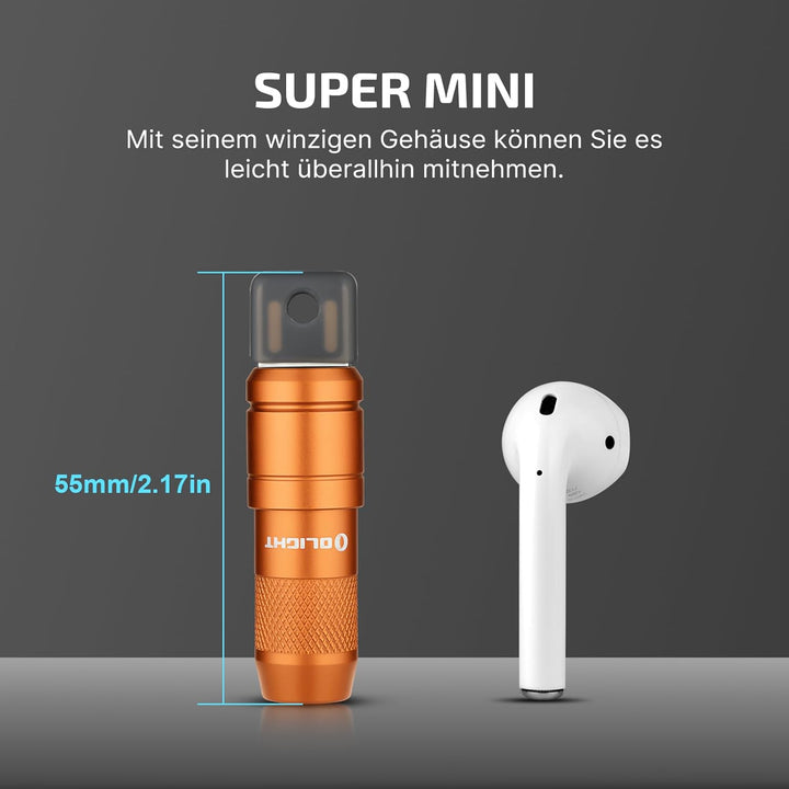 OLIGHT iMini 2 Mini LED USB-Aufladbare Taschenlampe Schlüsselhänger mit magnetischen Basis,50LM und1