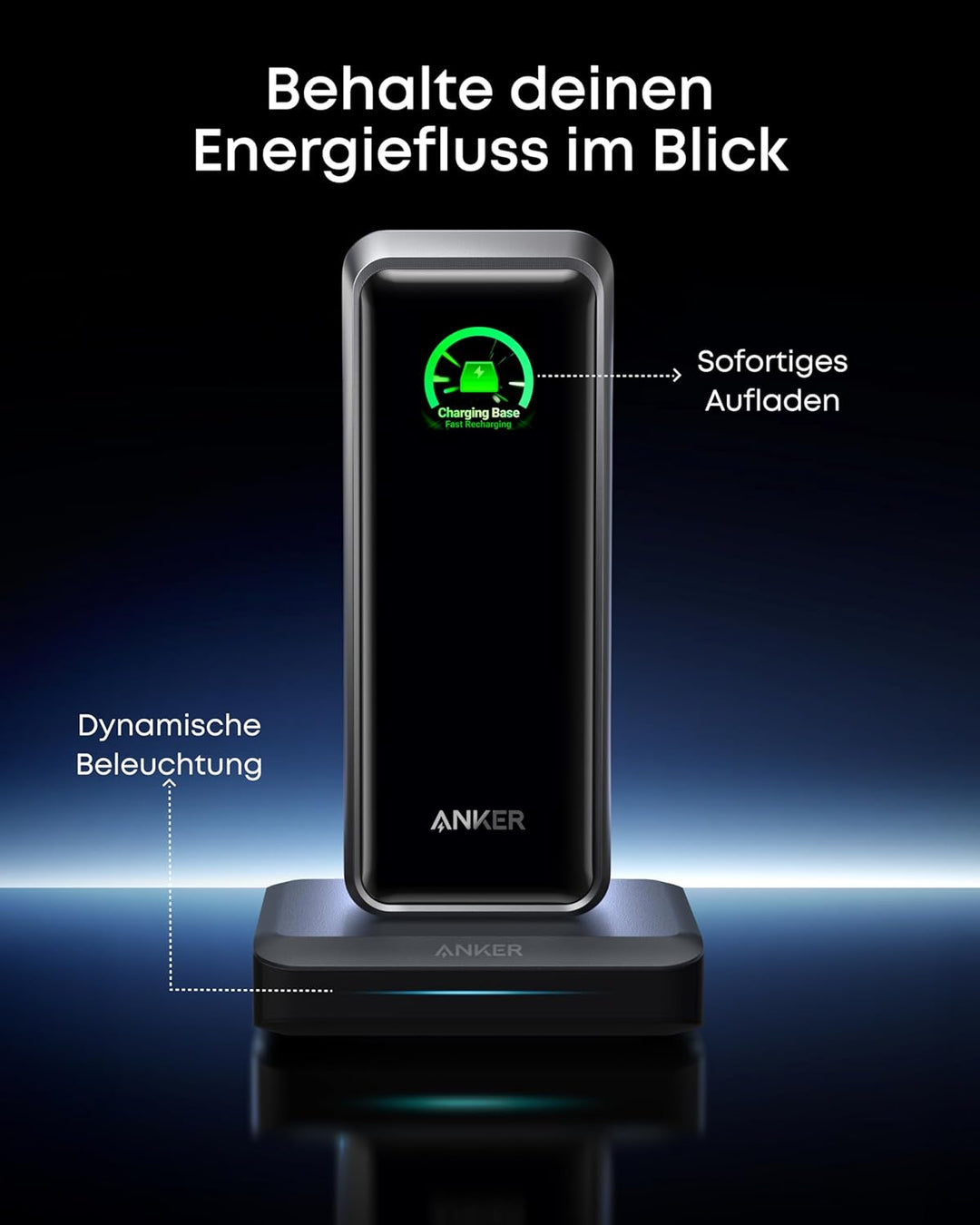 Anker Ladebasis, max. 150W Schnellladung mit 3 Ports für die Anker Prime Powerbank, kompatibel mit M