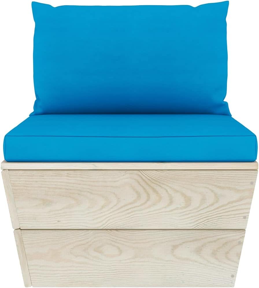 vidaXL Fichtenholz Imprägniert Garten Mittelsofa mit Kissen Palettensofa Sofa Palettenmöbel Gartenso