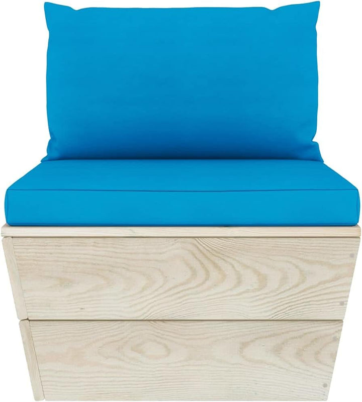 vidaXL Fichtenholz Imprägniert Garten Mittelsofa mit Kissen Palettensofa Sofa Palettenmöbel Gartenso