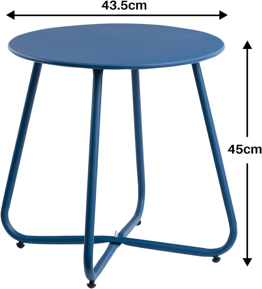 HollyHOME Beistelltisch Outdoor Balkontisch Klein Gartentisch Rund Beistelltisch Metall Wetterfest L