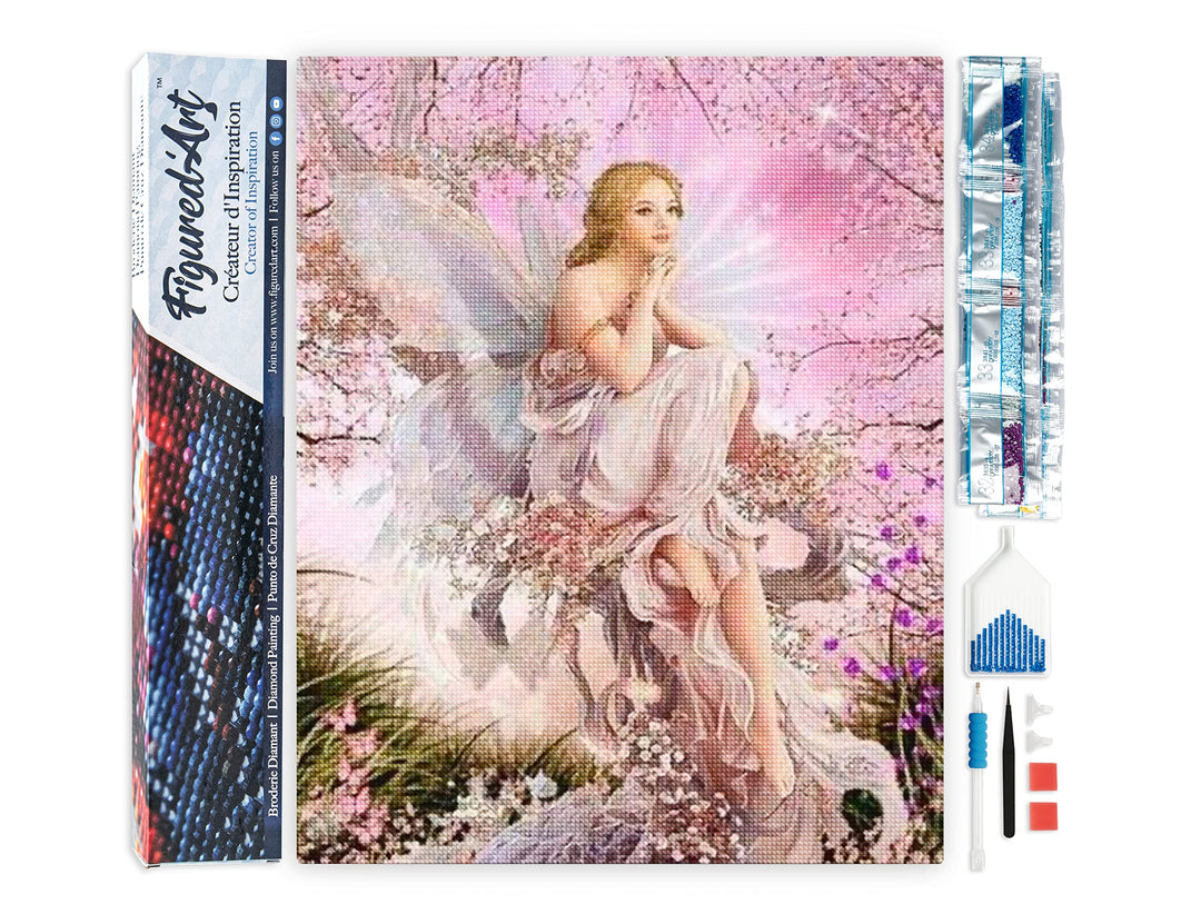 Figured'Art Diamond Painting Erwachsene 40x50cm Ganze Leinwand gerollt Schöne Fee 5D Bilder Eckige S