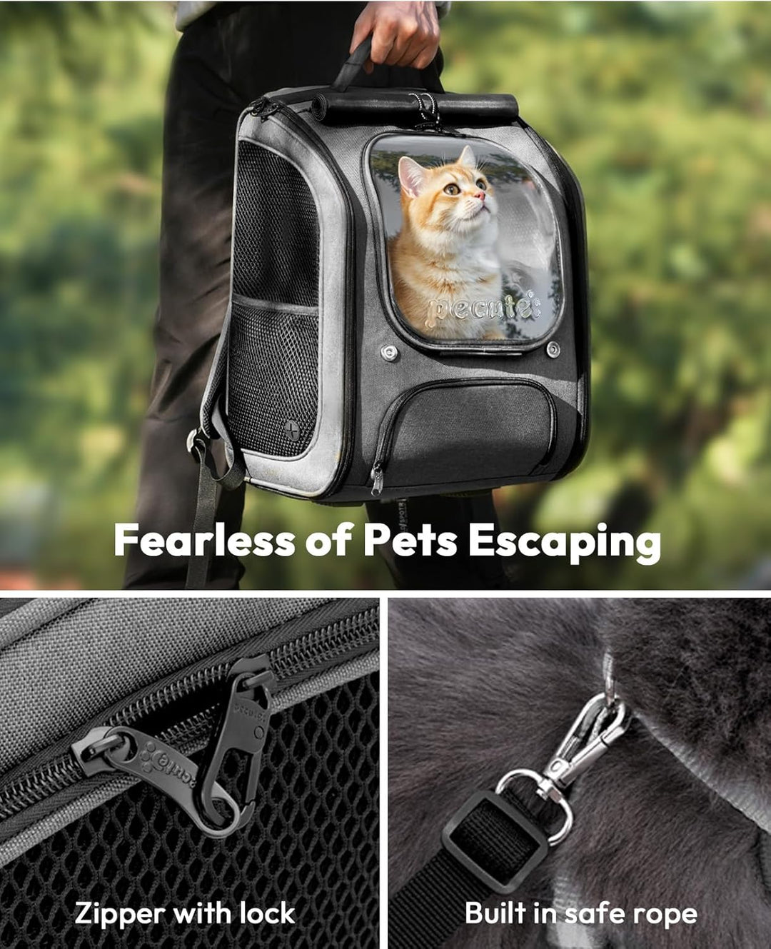 pecute Katzenrucksack Bubble Haustier Rucksack mit Netzfenster, Tragbare und Faltbare Katzentasche,
