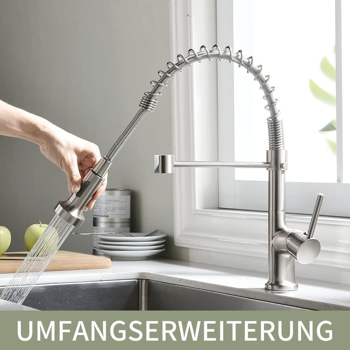 AIMADI Wasserhahn Küche Ausziehbar,Küchenarmatur 360° Drehbar,Einhebelmischer mit 2-Wege Sprühfunkti