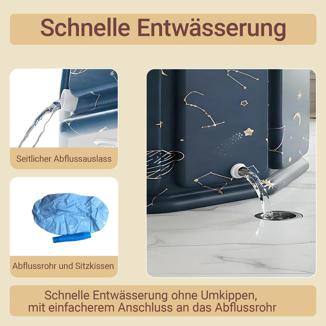 Tragbare Faltbare Badewanne Erwachsene,Rutschfestes Gross Mobile Badewanne Erwachsene,Outdoor Freist