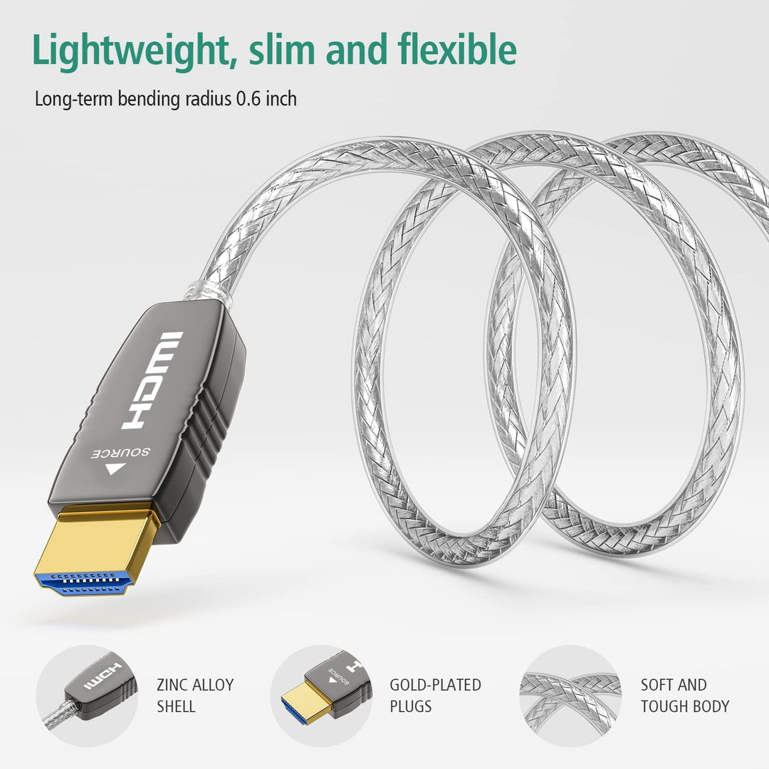 RUIPRO 8K HDMI Glasfaser Zertifiziert Kabel 7.6M, Optisches HDMI 2.1 48Gbps 8K@60Hz 4K@120Hz Dynamic