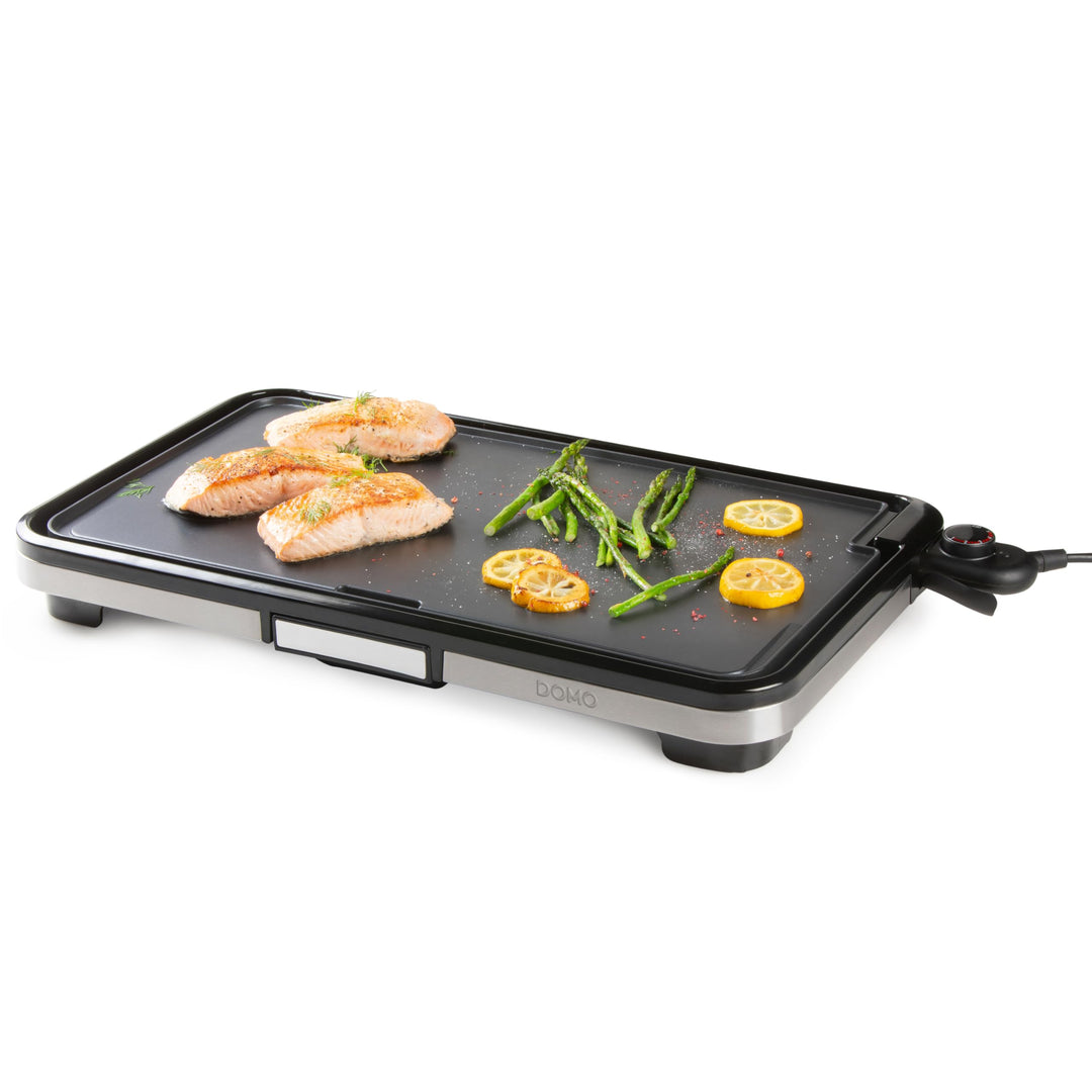 DOMO DO9263G Electric Grill Plate XXL - Plancha-Grill 55 cm - Herausnehmbares Auffangschälchen - 220