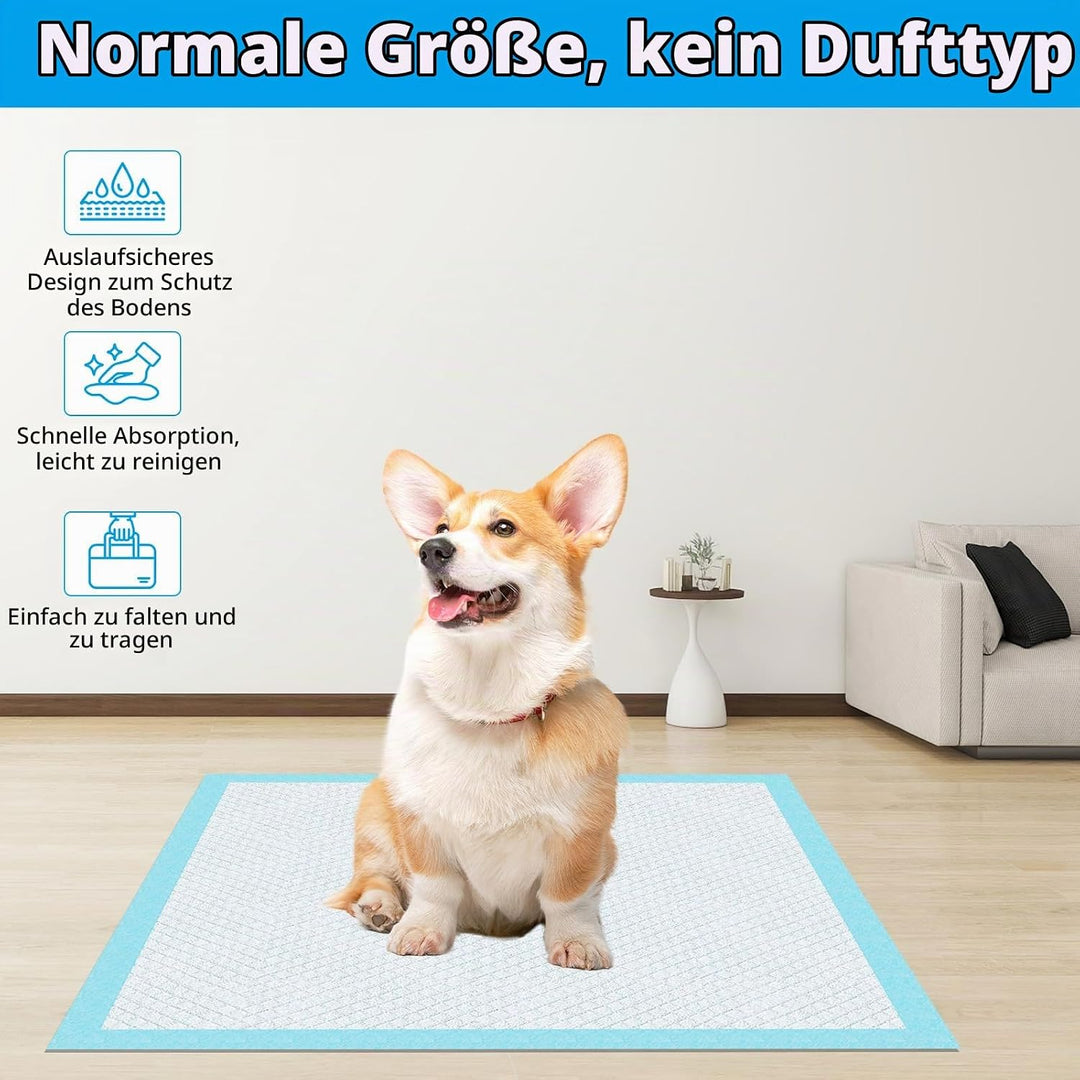 100 Stück PIPI Matten für Hunde und Welpen, 60 × 60cm Trainingspads, Wickelunterlagen Baby Geeignet