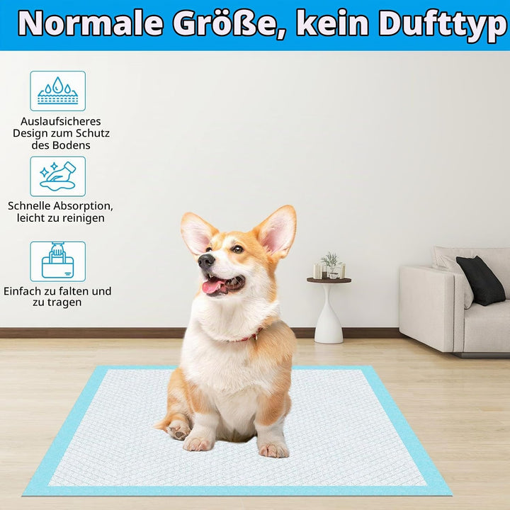 100 Stück PIPI Matten für Hunde und Welpen, 60 × 60cm Trainingspads, Wickelunterlagen Baby Geeignet