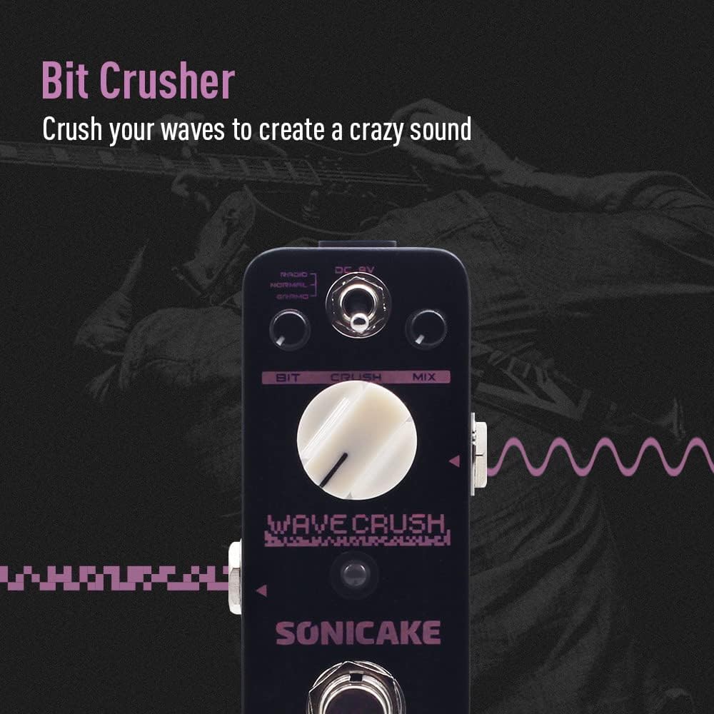 SONICAKE Bitcrusher Pedal Bitcrush Digital Sampling Rate Sample Reducer Gitarre Effektpedal Synth Sy