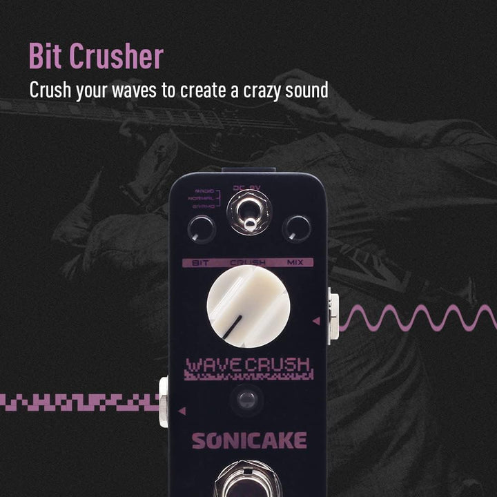 SONICAKE Bitcrusher Pedal Bitcrush Digital Sampling Rate Sample Reducer Gitarre Effektpedal Synth Sy
