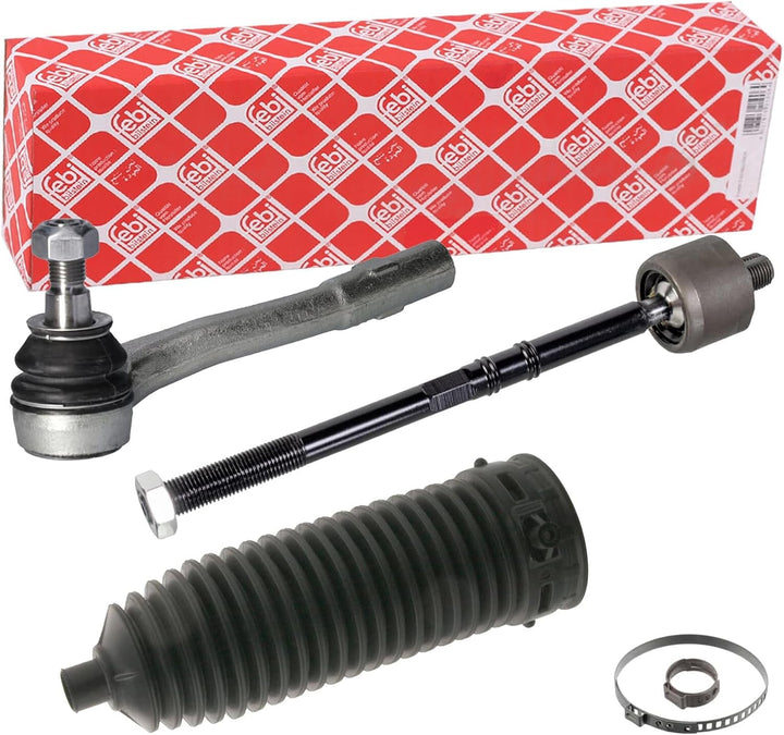febi bilstein 40167 Spurstange mit Endstück, Manschette und Anbaumaterial , 1 Stück Vorderachse rech